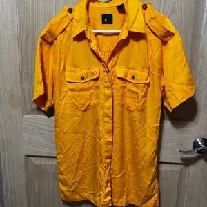 Men's Orange Short Sleeve Shirt